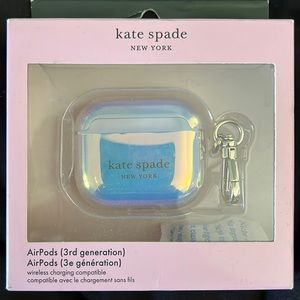 Kate Spade airpods 3rd generation iridescent case NIB tear on back of box